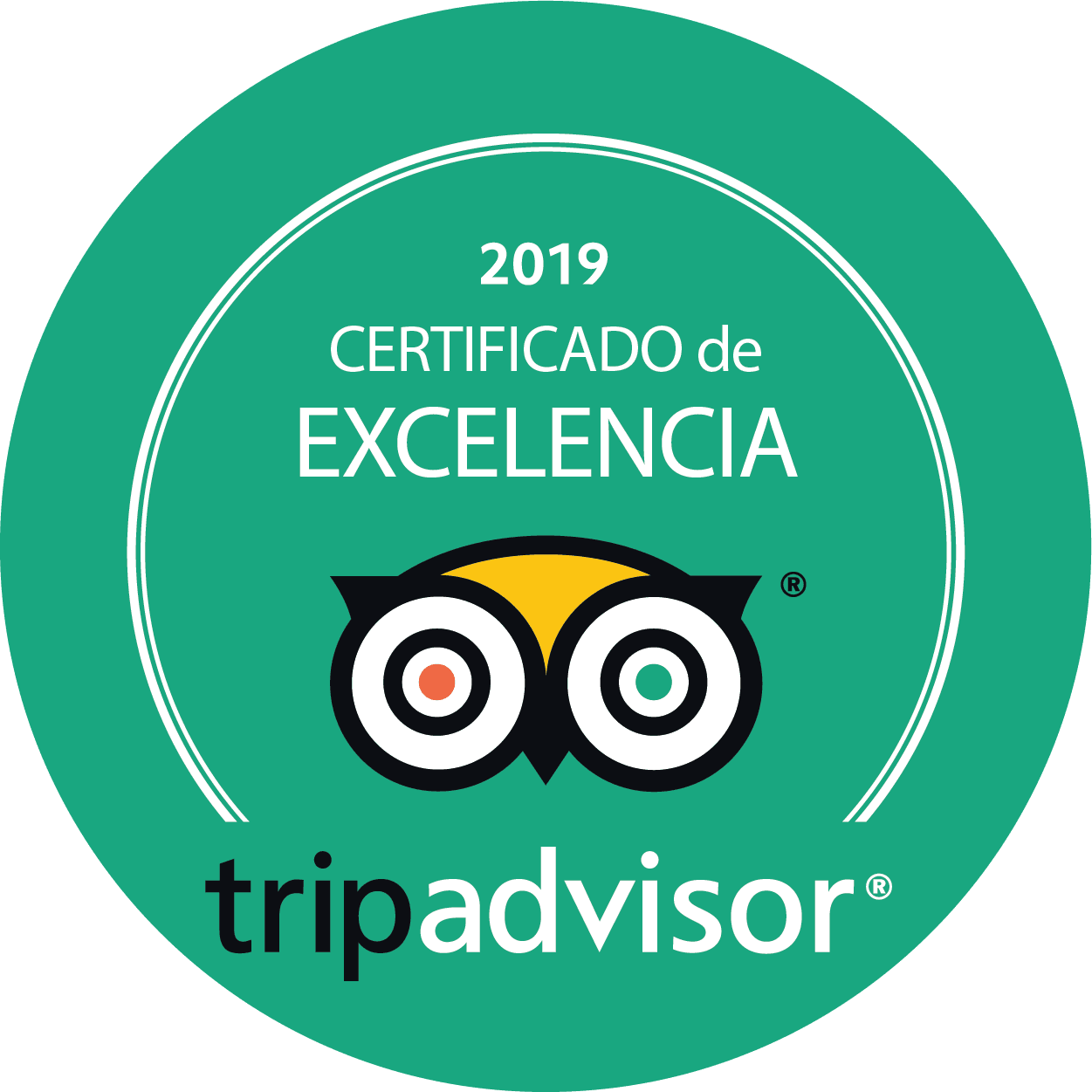 Certificado excelencia TripAdvisor 2019